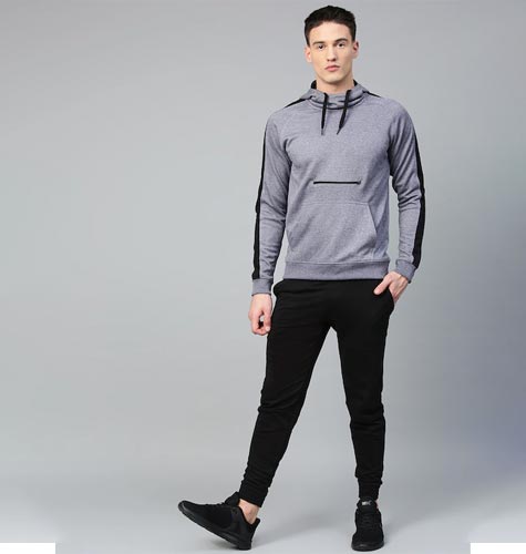 Men Training Rapid Dry Hooded Solid Sweatshirt
